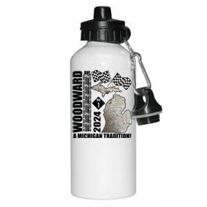 2024 Woodward Ave A Michigan Tradition Map Aluminum Water Bottle 