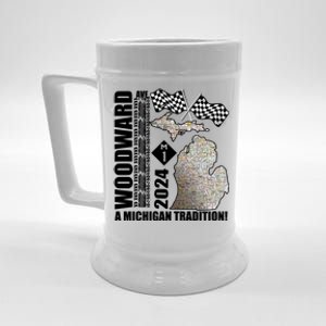 2024 Woodward Ave A Michigan Tradition Map Beer Stein