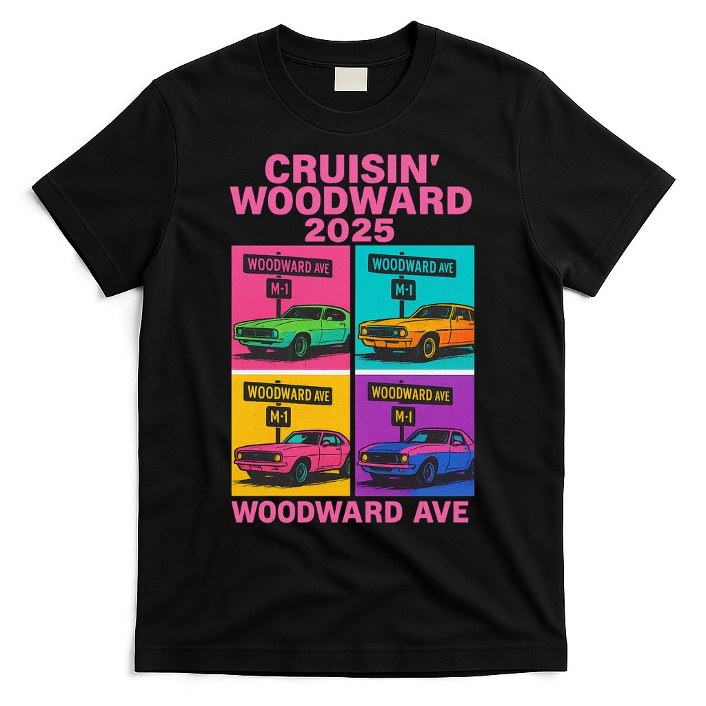 2025 Woodward Ave M1 Car Cruise Pop Art T-Shirt