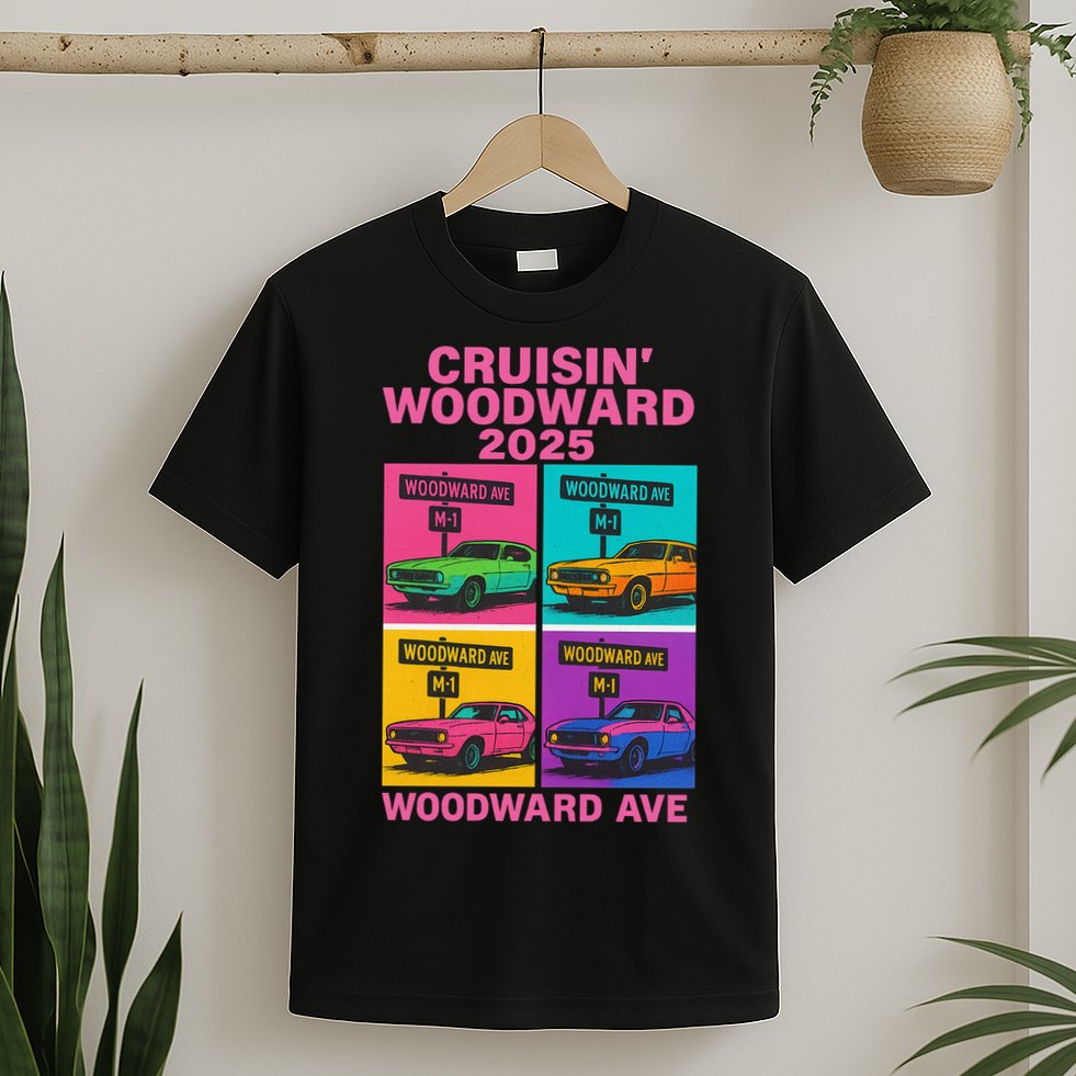 2025 Woodward Ave M1 Car Cruise Pop Art T-Shirt