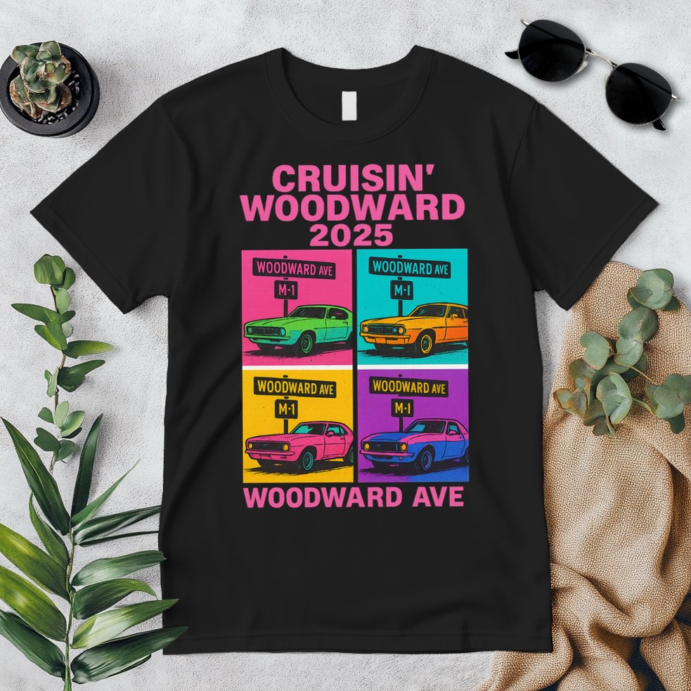 2025 Woodward Ave M1 Car Cruise Pop Art Premium T-Shirt