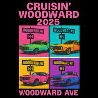2025 Woodward Ave M1 Car Cruise Pop Art Kids Hoodie