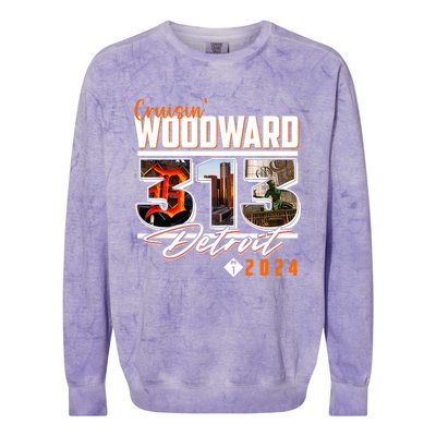 2024 Woodward Ave 313 Cruising Detroit Colorblast Crewneck Sweatshirt