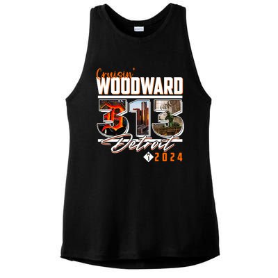 2024 Woodward Ave 313 Cruising Detroit Ladies PosiCharge Tri-Blend Wicking Tank