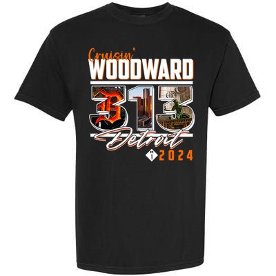 2024 Woodward Ave 313 Cruising Detroit Garment-Dyed Heavyweight T-Shirt