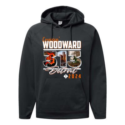 2024 Woodward Ave 313 Cruising Detroit Performance Fleece Hoodie