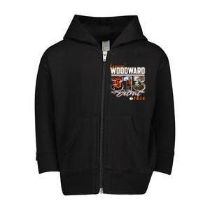 2024 Woodward Ave 313 Cruising Detroit Toddler Zip Fleece Hoodie