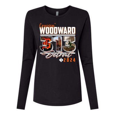 2024 Woodward Ave 313 Cruising Detroit Womens Cotton Relaxed Long Sleeve T-Shirt