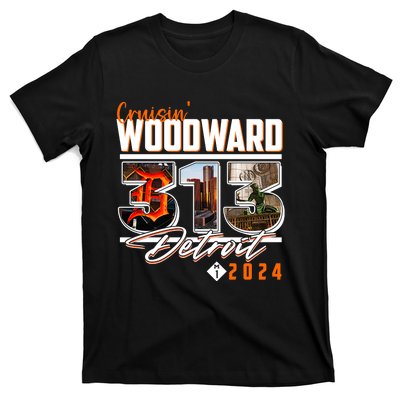 2024 Woodward Ave 313 Cruising Detroit T-Shirt