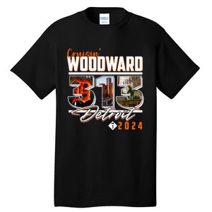 2024 Woodward Ave 313 Cruising Detroit Tall T-Shirt