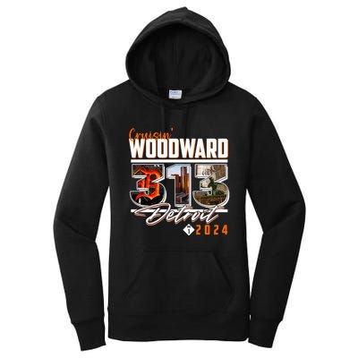 2024 Woodward Ave 313 Cruising Detroit Women's Pullover Hoodie