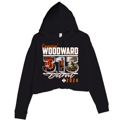 2024 Woodward Ave 313 Cruising Detroit Crop Fleece Hoodie