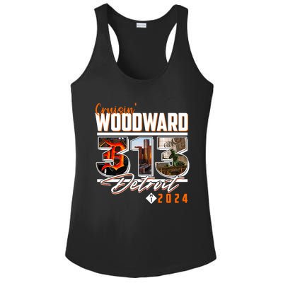 2024 Woodward Ave 313 Cruising Detroit Ladies PosiCharge Competitor Racerback Tank