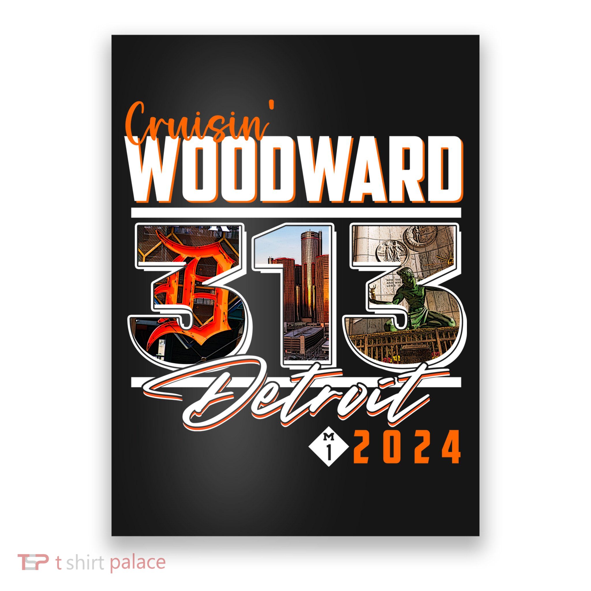 2024 Woodward Ave 313 Cruising Detroit Poster
