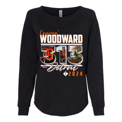 2024 Woodward Ave 313 Cruising Detroit Womens California Wash Sweatshirt