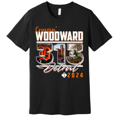 2024 Woodward Ave 313 Cruising Detroit Premium T-Shirt