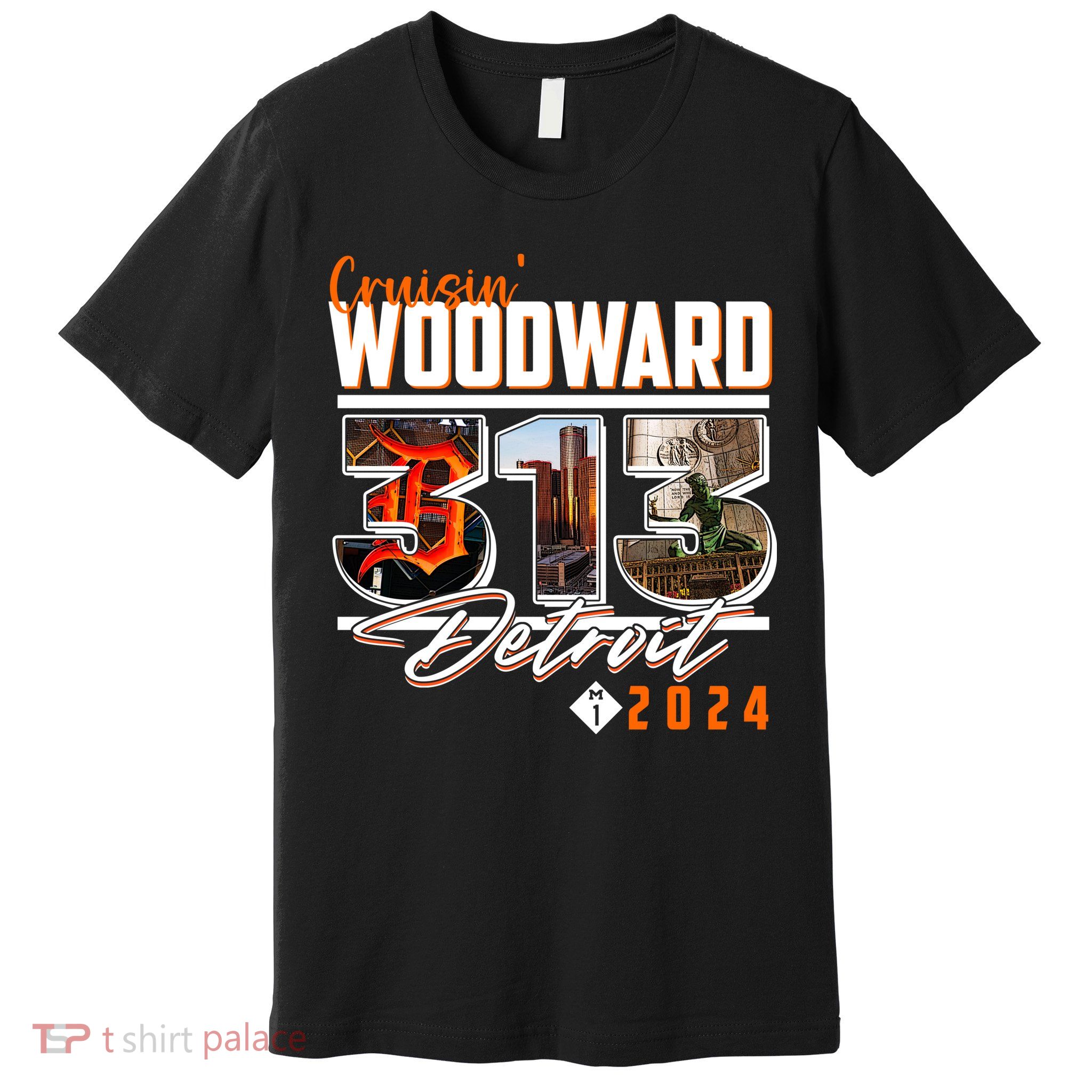 2024 Woodward Ave 313 Cruising Detroit Premium T-Shirt