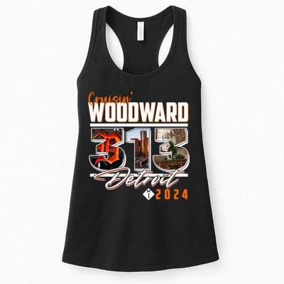 2024 Woodward Ave 313 Cruising Detroit Womens Tank Top