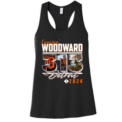 2024 Woodward Ave 313 Cruising Detroit Women's Racerback Tank