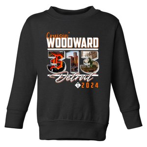 2024 Woodward Ave 313 Cruising Detroit Toddler Sweatshirt