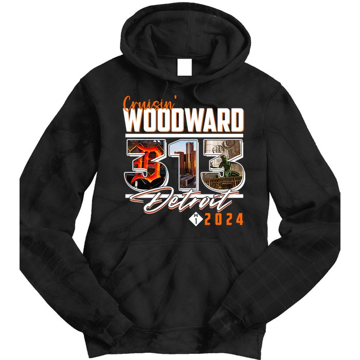 2024 Woodward Ave 313 Cruising Detroit Tie Dye Hoodie