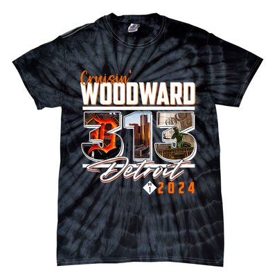 2024 Woodward Ave 313 Cruising Detroit Tie-Dye T-Shirt
