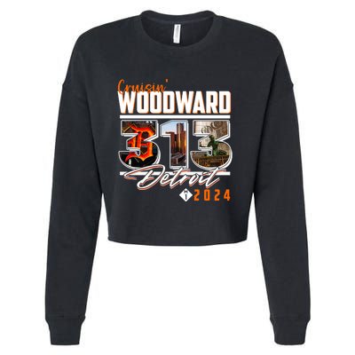 2024 Woodward Ave 313 Cruising Detroit Cropped Pullover Crew