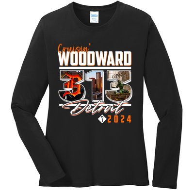 2024 Woodward Ave 313 Cruising Detroit Ladies Long Sleeve Shirt