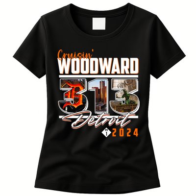 2024 Woodward Ave 313 Cruising Detroit Women's T-Shirt