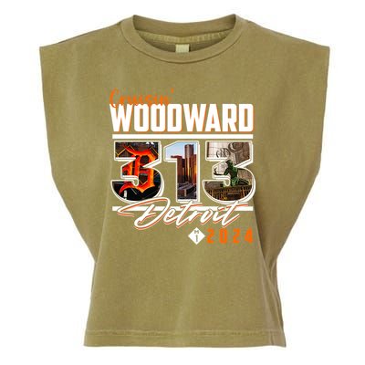 2024 Woodward Ave 313 Cruising Detroit Garment-Dyed Women's Muscle Tee