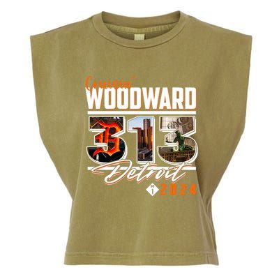 2024 Woodward Ave 313 Cruising Detroit Garment-Dyed Women's Muscle Tee