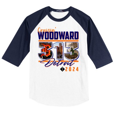 2024 Woodward Ave 313 Cruising Detroit Baseball Sleeve Shirt