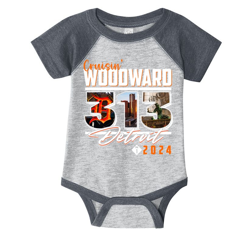 2024 Woodward Ave 313 Cruising Detroit Infant Baby Jersey Bodysuit