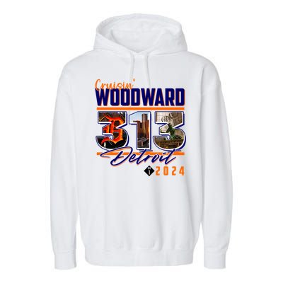 2024 Woodward Ave 313 Cruising Detroit Garment-Dyed Fleece Hoodie