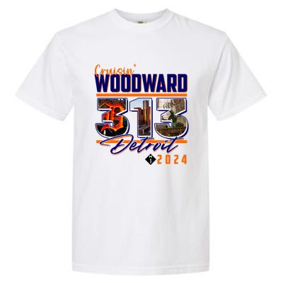 2024 Woodward Ave 313 Cruising Detroit Garment-Dyed Heavyweight T-Shirt