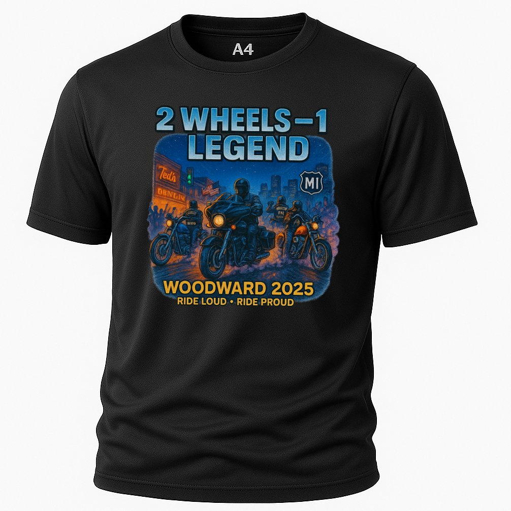 2025 Woodward Biker Legend 2 Wheels  Cooling Performance Crew T-Shirt