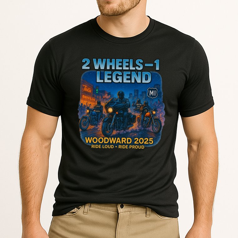 2025 Woodward Biker Legend 2 Wheels  Cooling Performance Crew T-Shirt