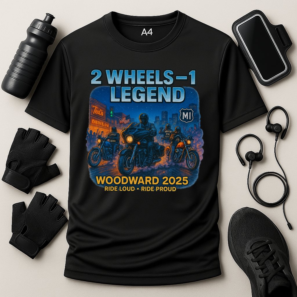 2025 Woodward Biker Legend 2 Wheels  Cooling Performance Crew T-Shirt