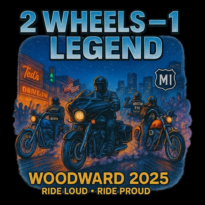 2025 Woodward Biker Legend 2 Wheels  Cooling Performance Crew T-Shirt