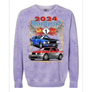 2024 Woodward Cruise Muscle Cars Colorblast Crewneck Sweatshirt