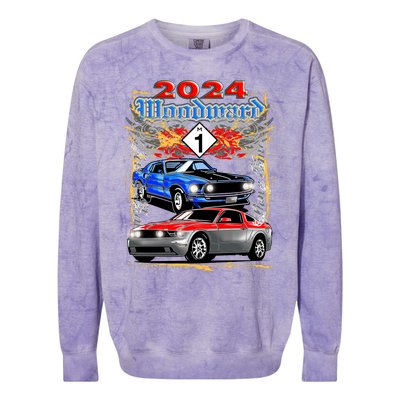 2024 Woodward Cruise Muscle Cars Colorblast Crewneck Sweatshirt