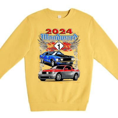 2024 Woodward Cruise Muscle Cars Premium Crewneck Sweatshirt