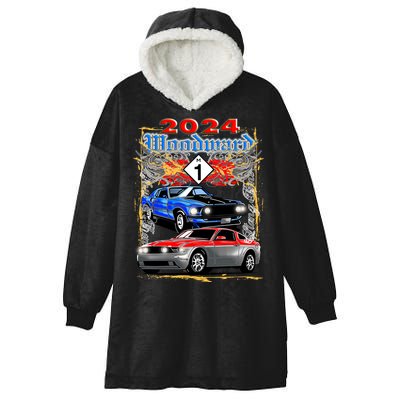 2024 Woodward Cruise Muscle Cars Hooded Wearable Blanket