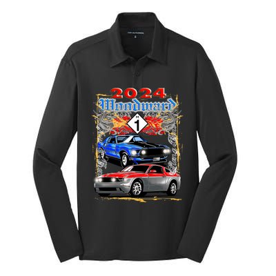 2024 Woodward Cruise Muscle Cars Silk Touch Performance Long Sleeve Polo