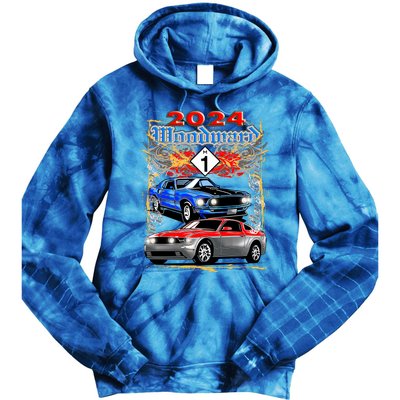 2024 Woodward Cruise Muscle Cars Tie Dye Hoodie