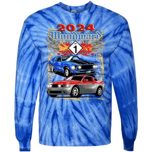 2024 Woodward Cruise Muscle Cars Tie-Dye Long Sleeve Shirt