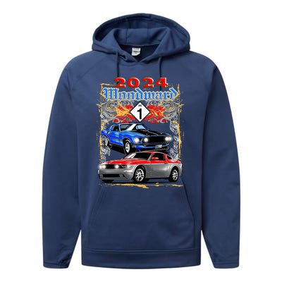 2024 Woodward Cruise Muscle Cars Performance Fleece Hoodie