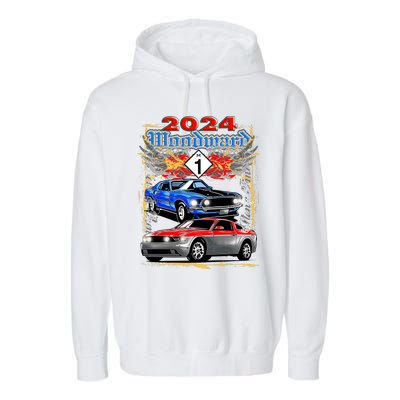 2024 Woodward Cruise Muscle Cars Garment-Dyed Fleece Hoodie