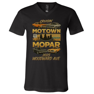 2025 WoodWard Motown Mopar Cruisin 2025 V-Neck T-Shirt