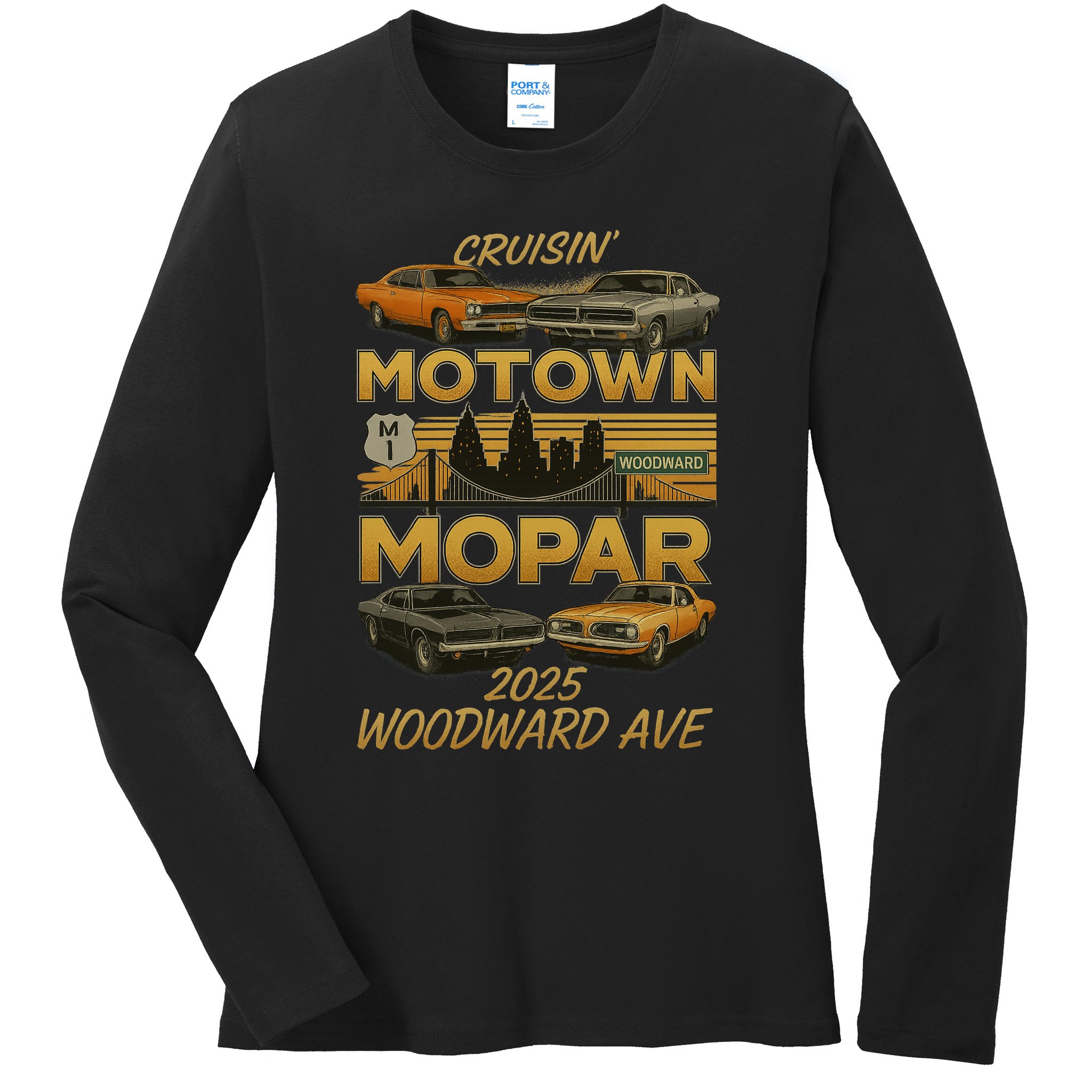 2025 WoodWard Motown Mopar Cruisin 2025 Ladies Long Sleeve Shirt